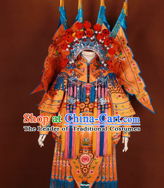 White China Beijing Opera Chinese Peking Opera Costume Embroidered Robe Hua Military General Dan Opera Costumes Complete Set