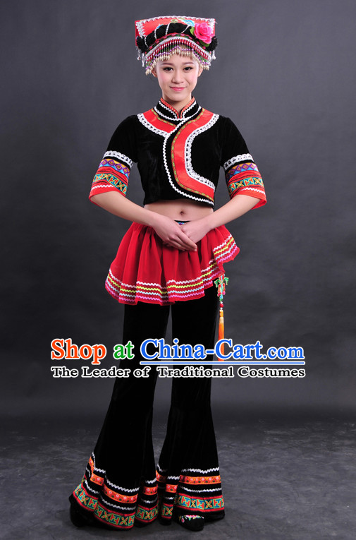 Zhuang Minority Women Dresses Ethnic Clothing Minority Dance Costume Minority Dress