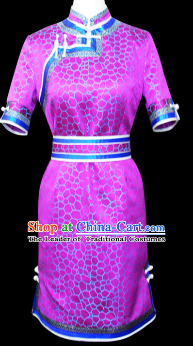 Mongolian Minority Empress Mongol Mongolia Princess Clothing Ethnic Traditional Costumes Complete Set