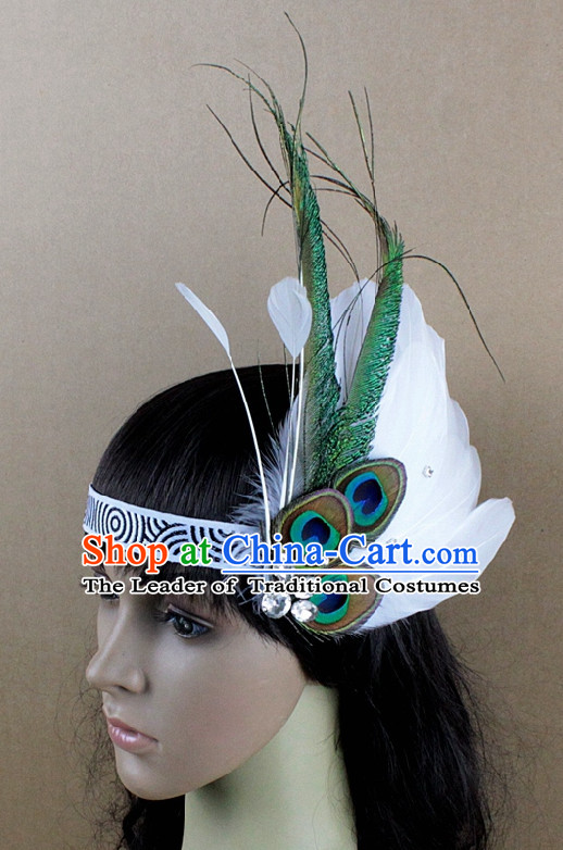 Handmade Feather Hair Pin Hair Accessory Headwear Hair Accessorie Head Dress Head Piece Jewel Set