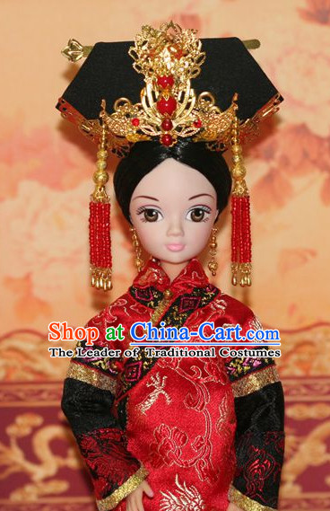 Traditional Chinese Qing Empress Headpiece Princess Headdress Palace Hair Decorations Royal Hair Sticks Head Gear Hair Decoration Set