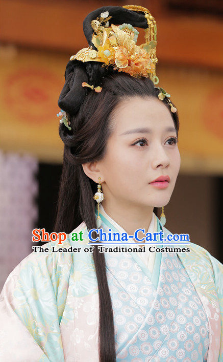 Ancient Chinese Princess Wig Hair Accessories Headpiece Headdress Hair Decoration Wigs