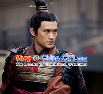 Ancient Chinese Hero General Hair Hat Wig Hair Accessories Headpiece Headdress for Men
