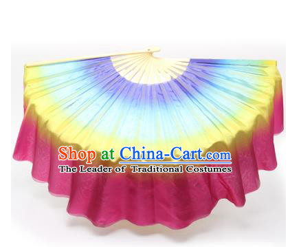 Pure Silk Traditional Chinese Fans Oriental Fan Folk Dance Hand Fan Dance Ribbons Cultural Dances