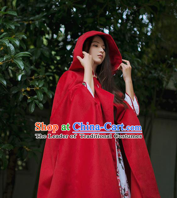 Traditional Classic Women Clothing, Traditional Classic Palace Wool Long Cape for Women