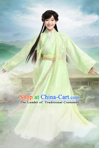 Traditional Chinese Ancient Costumes, Chinese Young Girls Clothing, Ancient Chinese Cosplay Princess Costume Complete Set for Women