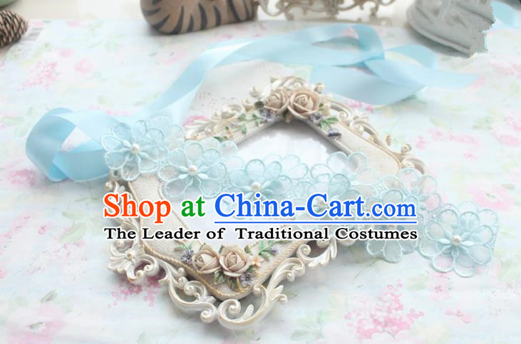 Traditional Classic Hair Accessories, Restoring Ancient Lace Princess Handmade Flowers Hair Ribbon for Women