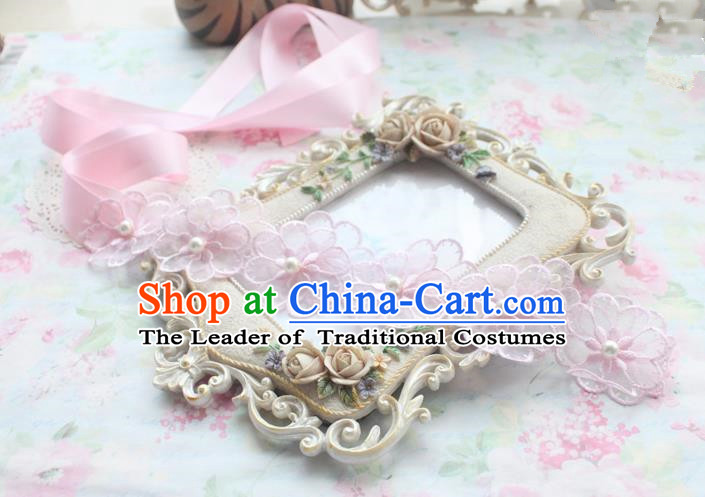 Traditional Classic Hair Accessories, Restoring Ancient Lace Princess Handmade Flowers Hair Ribbon for Women