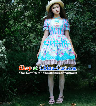 Traditional Classic Elegant Women Costume One-Piece Dress, British Restoring Ancient Princess Sweet Dress for Women