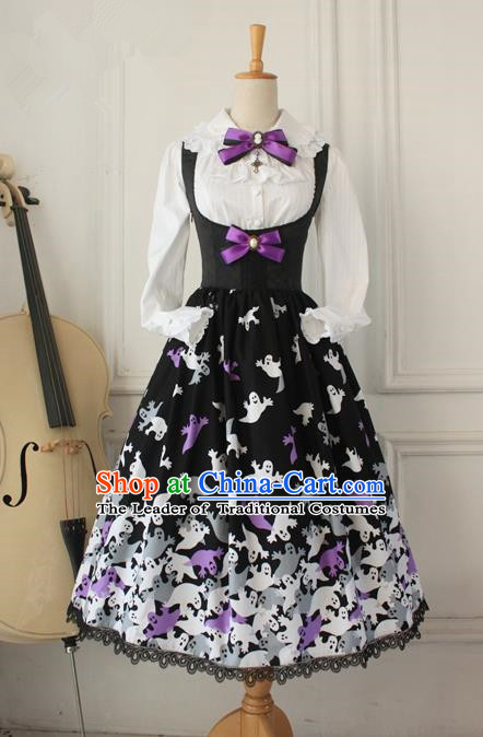 Traditional Classic Elegant Women Costume One-Piece Dress Sundress, British Restoring Ancient Princess Gothic Joe Chest Jumper Skirt for Women