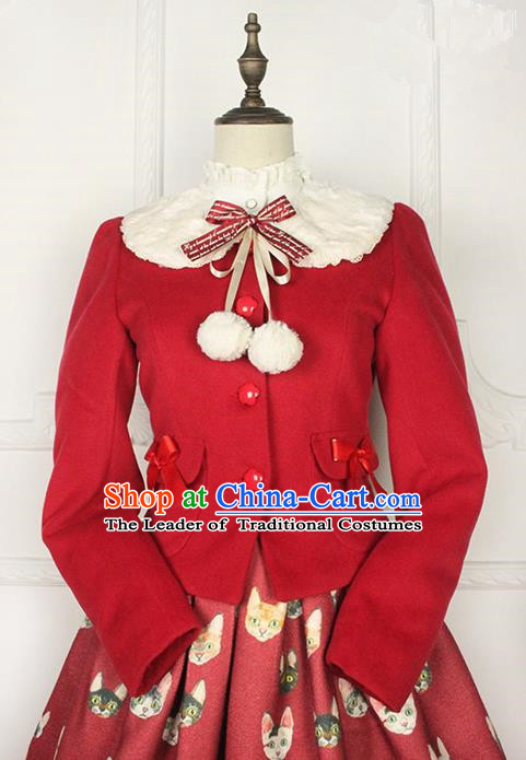 Traditional Classic Elegant Women Costume Woolen Jacket, Restoring Ancient Wool Sweet Short Coat  for Women