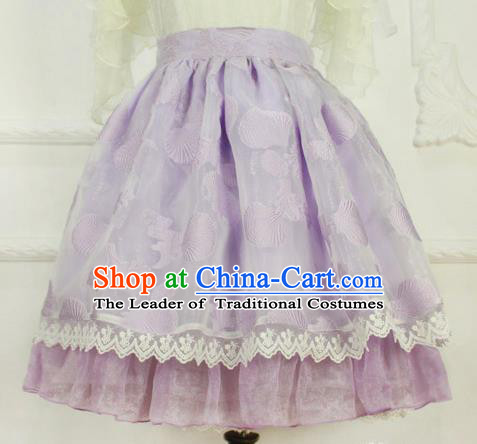 Traditional Classic Elegant Women Costume Bust Skirt, Restoring Ancient Princess Bubble Skirt Giant Swing Lace Skirt for Women