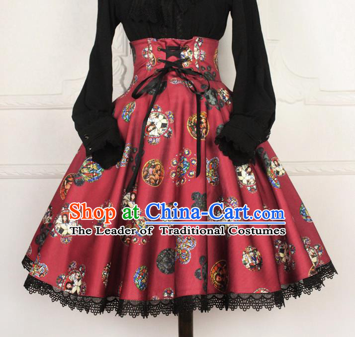 Traditional Classic Elegant Women Costume Fishbone Bust Skirt, Restoring Ancient Princess Gothic Giant Swing Skirt for Women