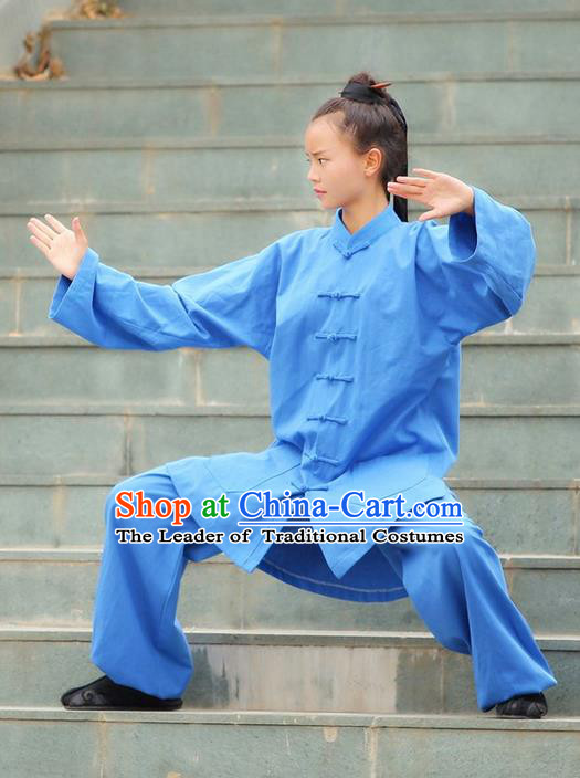 Traditional Chinese Wudang Uniform Taoist Nun Uniform Kungfu Kung Fu Clothing Clothes Pants Shirt Supplies Wu Gong Outfits, Chinese Tang Suit Wushu Clothing Tai Chi Suits Uniforms for Women