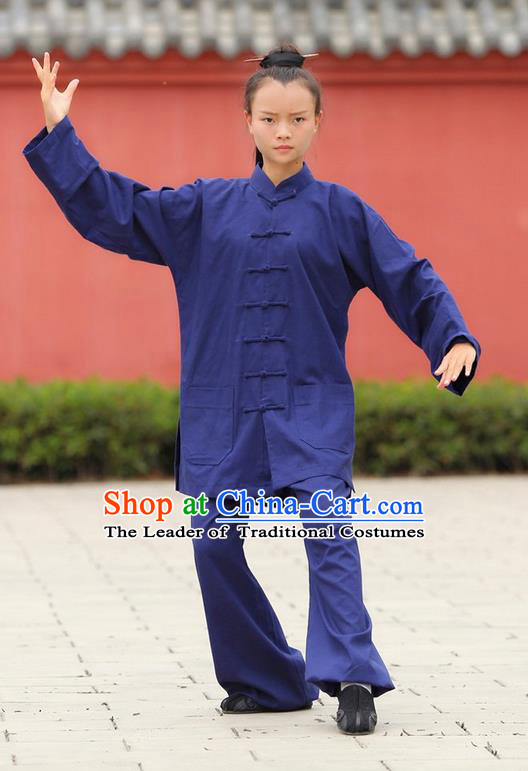 Traditional Chinese Wudang Uniform Taoist Nun Uniform Kungfu Kung Fu Clothing Clothes Pants Shirt Supplies Wu Gong Outfits, Chinese Tang Suit Wushu Clothing Tai Chi Suits Uniforms for Women