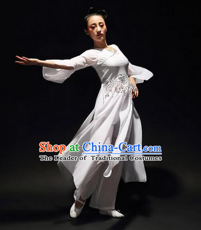 Traditional Chinese Classical Ink Painting Yangko Dance Dress, Yangge Fan Dancing Costume, Folk Dance Yangko Costume For Women