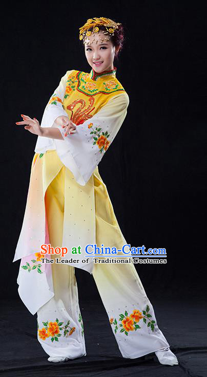 Traditional Chinese Classical Yangko Dance Dress, Yangge Fan Dancing Costume Umbrella Dance Suits, Folk Dance Yangko Costume for Women