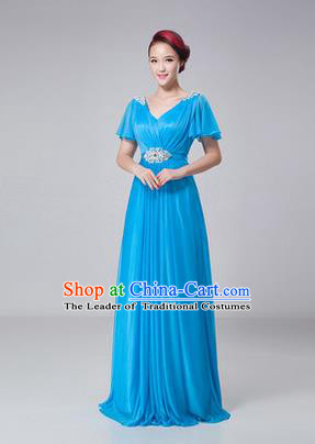 Traditional Chinese Classic Stage Performance Chorus Singing Group Dance Costumes, Chorus Competition Costume, Compere Costumes for Women