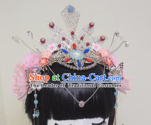 Traditional Chinese Ancient Jewelry Accessories, Ancient Chinese Imperial Princess Wedding Hair Step Shake Phoenix Coronet, China Wedding Bride Hairpin for Women