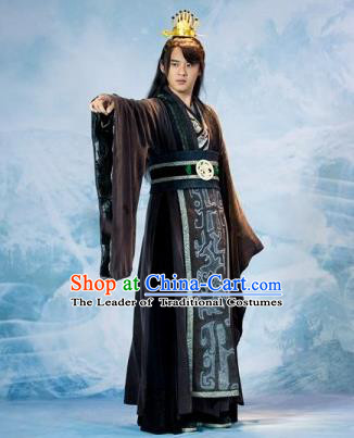 Traditional Chinese Ancient Men Childe Costumes, Ancient Chinese Han Dynasty Cosplay General Swordsmen Roayl Prince Embroidered Costume Complete Set for Men