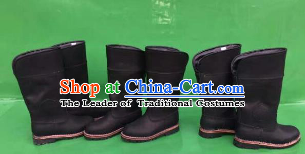 Traditional Chinese Minority Mongol Nationality Ethnic Minorities Mongolian Dance Cowhide Boots, Mongolian Knee Boots Handmade Jockey Boots Tanks Boots for Men