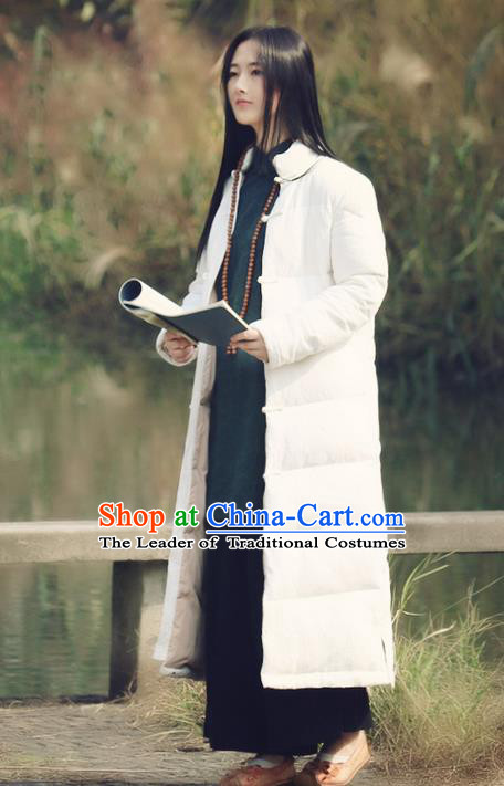 Traditional Chinese Female Costumes,Chinese Acient Clothes, Chinese Hanfu Feather Coat, Tang Suits Plate Buttons Long Dust Coat for Women