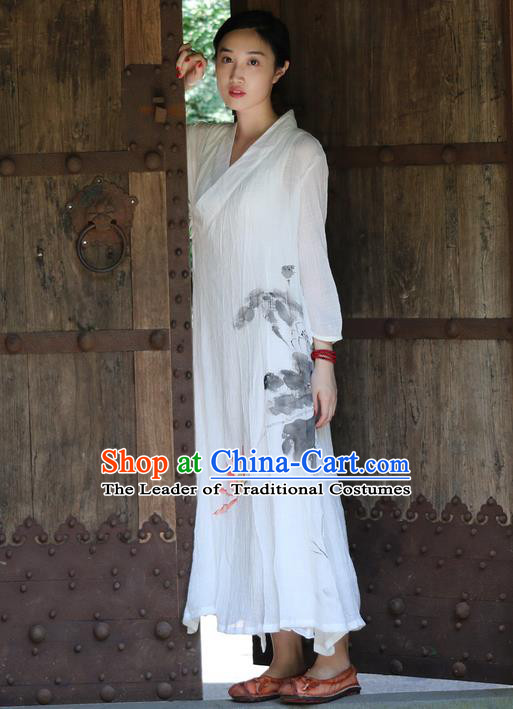 Traditional Chinese Female Costumes, Chinese Acient Hanfu Clothes, Chinese Cheongsam, Tang Suits Plate Buttons Dress for Women