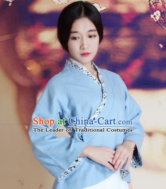 Traditional Chinese Female Costumes, Chinese Acient Hanfu Clothes, Chinese Cheongsam, Tang Suits Plate Buttons Blouse for Women