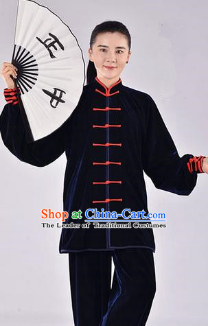 Top Thicken Pleuche Kung Fu Costume Martial Arts Kung Fu Training Uniform Gongfu Shaolin Wushu Clothing Tai Chi Taiji Teacher Suits Uniforms for Women