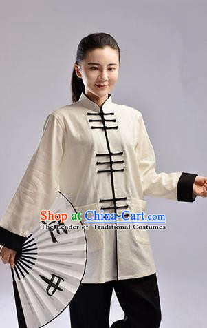 Top Linen Kung Fu Costume Martial Arts Kung Fu Training Uniform Tang Suit Gongfu Shaolin Wushu Clothing Tai Chi Taiji Teacher Suits Uniforms for Women