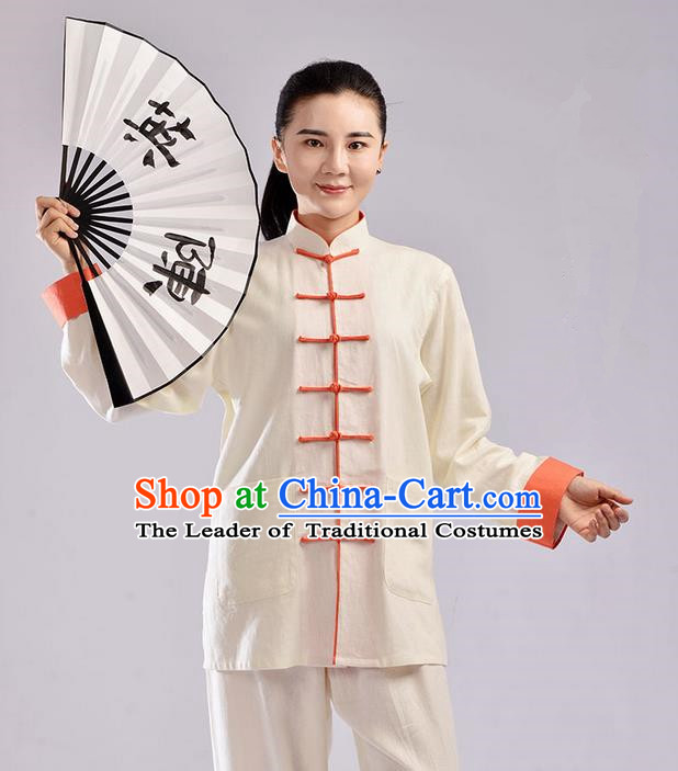 Top Linen Kung Fu Costume Martial Arts Kung Fu Training Uniform Tang Suit Gongfu Shaolin Wushu Clothing Tai Chi Taiji Teacher Suits Uniforms for Women