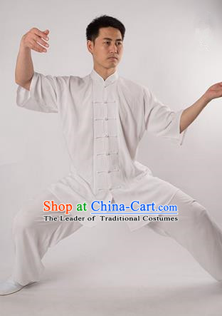 Top Noil Poplin Kung Fu Costume Martial Arts Kung Fu Training Uniform Gongfu Shaolin Wushu Clothing Tai Chi Taiji Teacher Suits Uniforms for Men