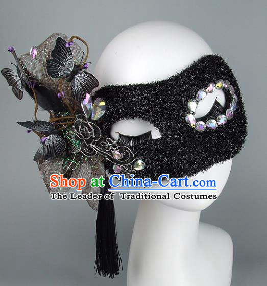 Handmade Halloween Fancy Ball Accessories Exaggerate Mask, Ceremonial Occasions Miami Deluxe Fancy Ball Face Mask