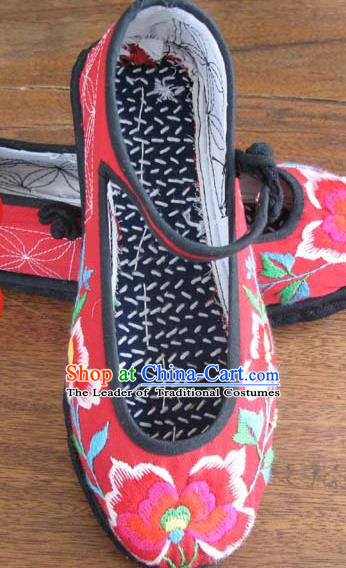 Asian Chinese Shoes Wedding Shoes Embroidered Red Shoes, Traditional China Princess Shoes Hanfu Shoes Embroidered Shoes