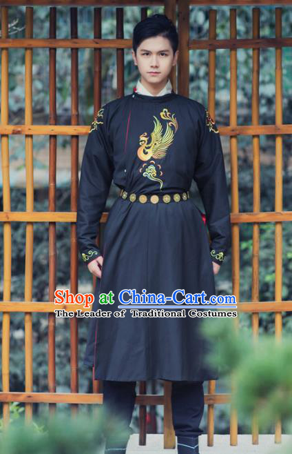 Asian China Tang Dynasty Swordsman Costume, Traditional Chinese Ancient Imperial Bodyguard Hanfu Clothing for Men