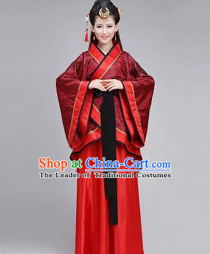 Traditional Ancient Chinese Imperial Consort Hanfu Costume, Chinese Han Dynasty Palace Lady Embroidered Dress Clothing for Women