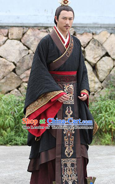 Traditional Ancient Chinese Imperial Emperor Costume, Chinese Han Dynasty Majesty Embroidered Clothing for Men