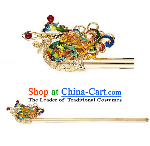 Traditional Korean Hair Accessories Bride Wedding Phoenix Hairpins, Asian Korean Hanbok Fashion Palace Headwear Hair Stick for Women