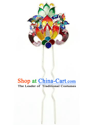 Korean National Wedding Hair Accessories Bride Lotus Hairpins, Korean Hanbok Fashion Palace Hair Clasp for Women