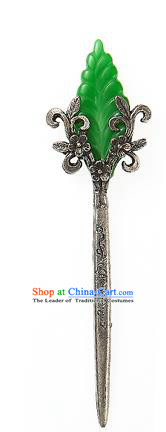 Korean National Wedding Hair Accessories Bride Green Hair Clip, Korean Hanbok Fashion Palace Hairpins for Women