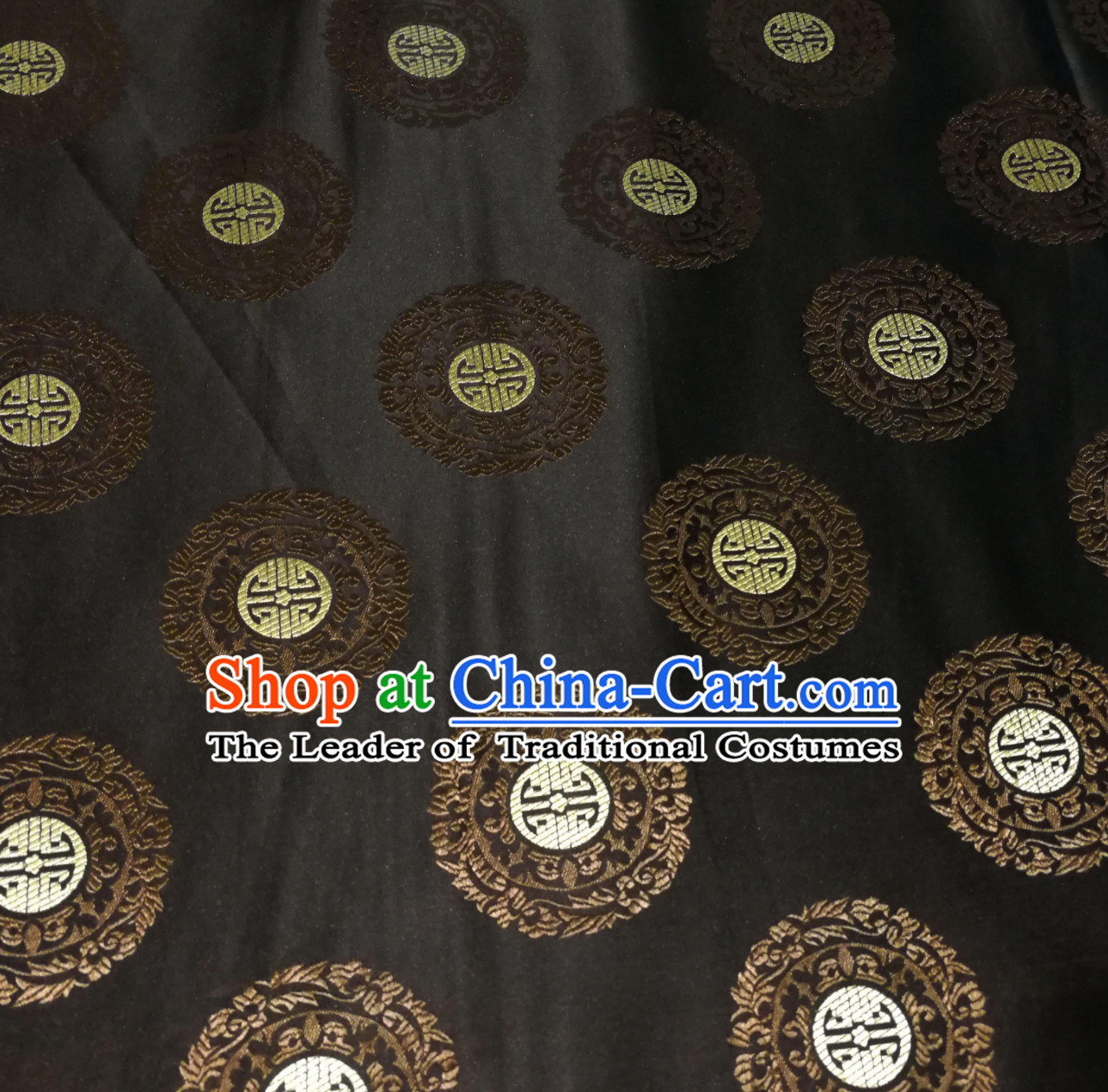 Black Color Chinese Royal Palace Style Traditional Pattern Design Brocade Fabric Silk Fabric Chinese Fabric Asian Material