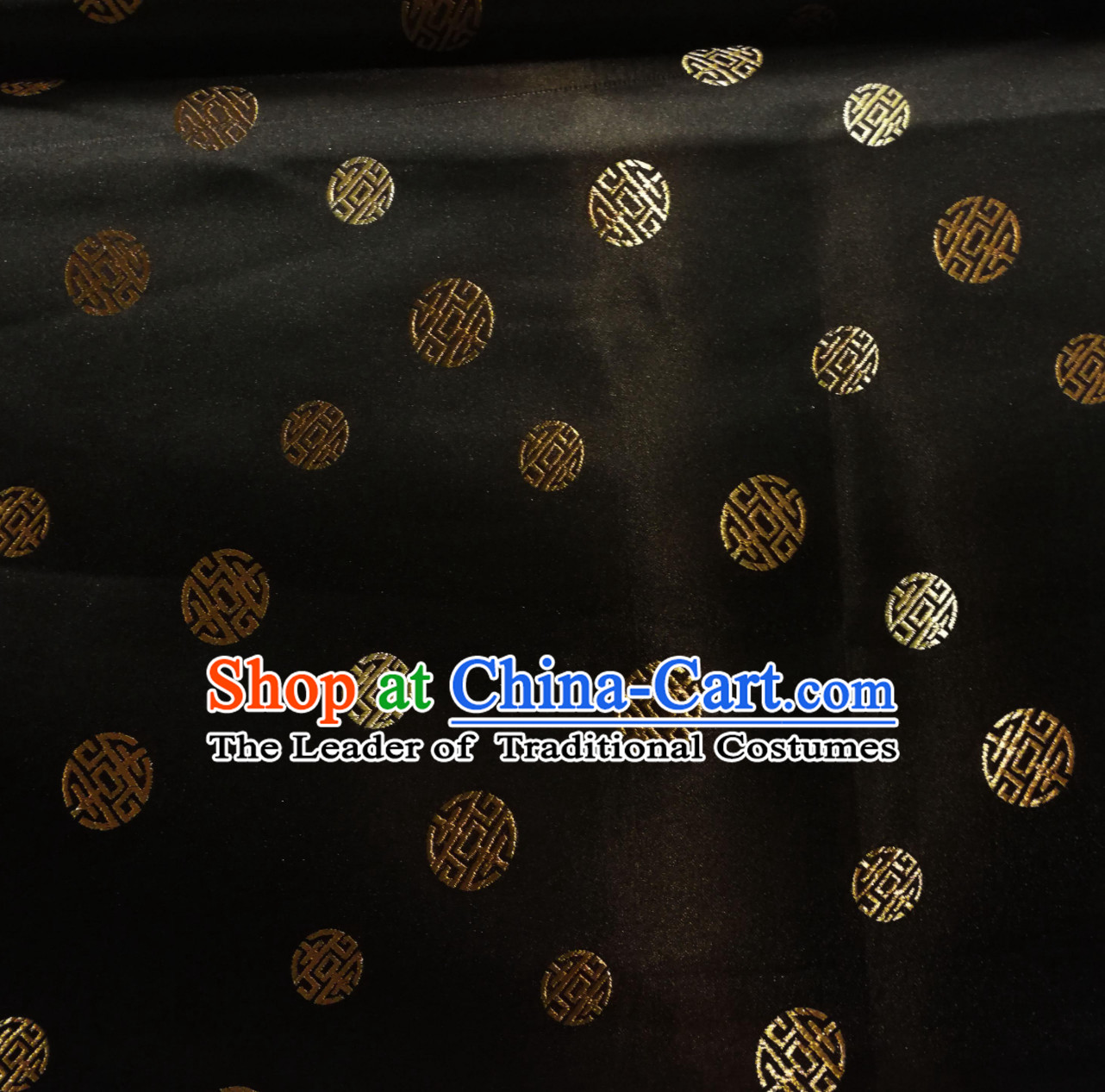 Black Color Chinese Royal Palace Style Traditional Pattern Design Brocade Fabric Silk Fabric Chinese Fabric Asian Material