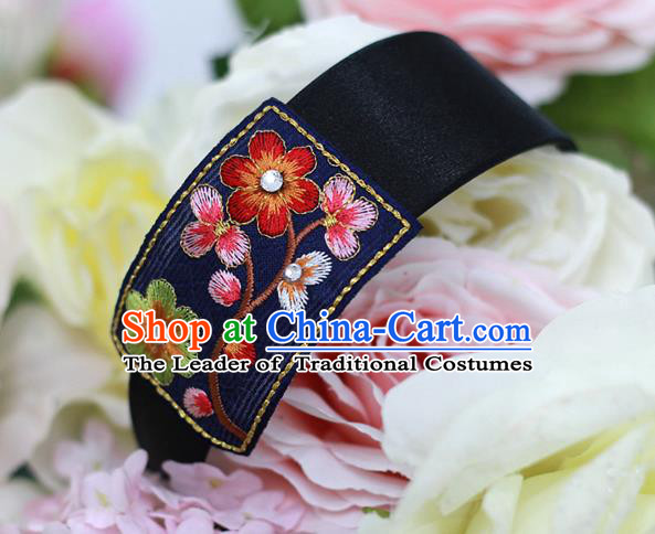 Korean National Hair Accessories Embroidered Hair Clasp, Asian Korean Hanbok Fashion Headwear Headband for Kids