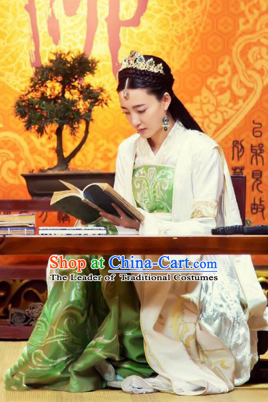 Traditional Chinese Southern and Northern Dynasties Empress Costume, Chinese Ancient Princess Embroidered Clothing for Women