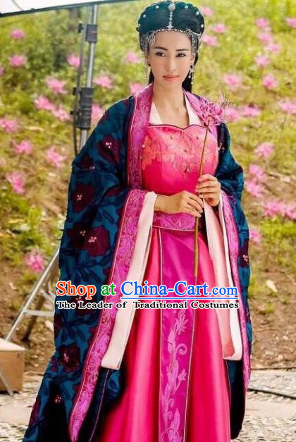 Traditional Chinese Southern and Northern Dynasties Imperial Consort Costume, Chinese Ancient Senior Concubine Embroidered Clothing for Women