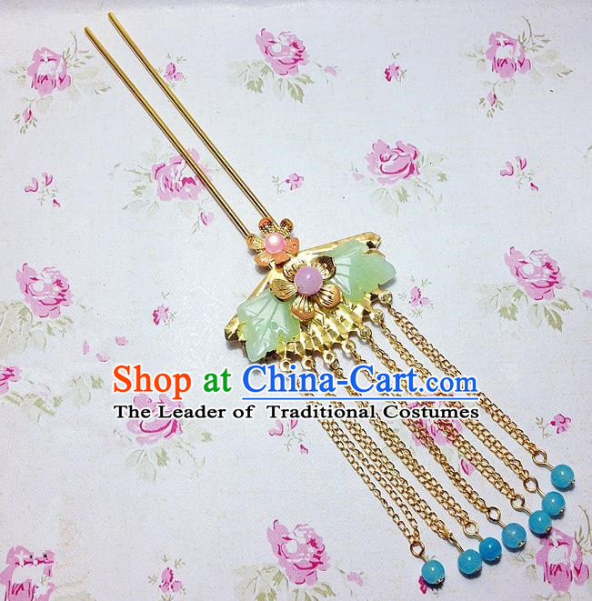 Traditional Chinese Ancient Classical Hair Accessories Hanfu Hair Clip Tassel Step Shake Bride Hairpins for Women