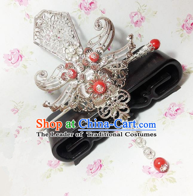 Traditional Handmade Chinese Classical Hair Accessories, Ancient Royal Highness Headband Tassel Tuinga Hairdo Crown for Men