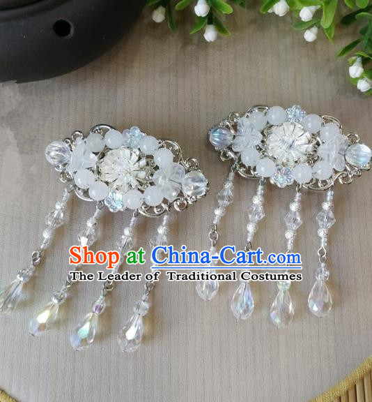 Traditional Chinese Ancient Classical Hair Accessories Hanfu Hair Stick Tassel Step Shake Hairpins for Women