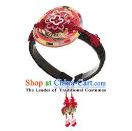 Traditional Korean Hair Accessories Embroidered Hair Clasp, Asian Korean Fashion Wedding Headband for Kids