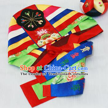 Traditional Korean Hair Accessories Embroidered Hat, Asian Korean Fashion Baby Princess Hats for Kids